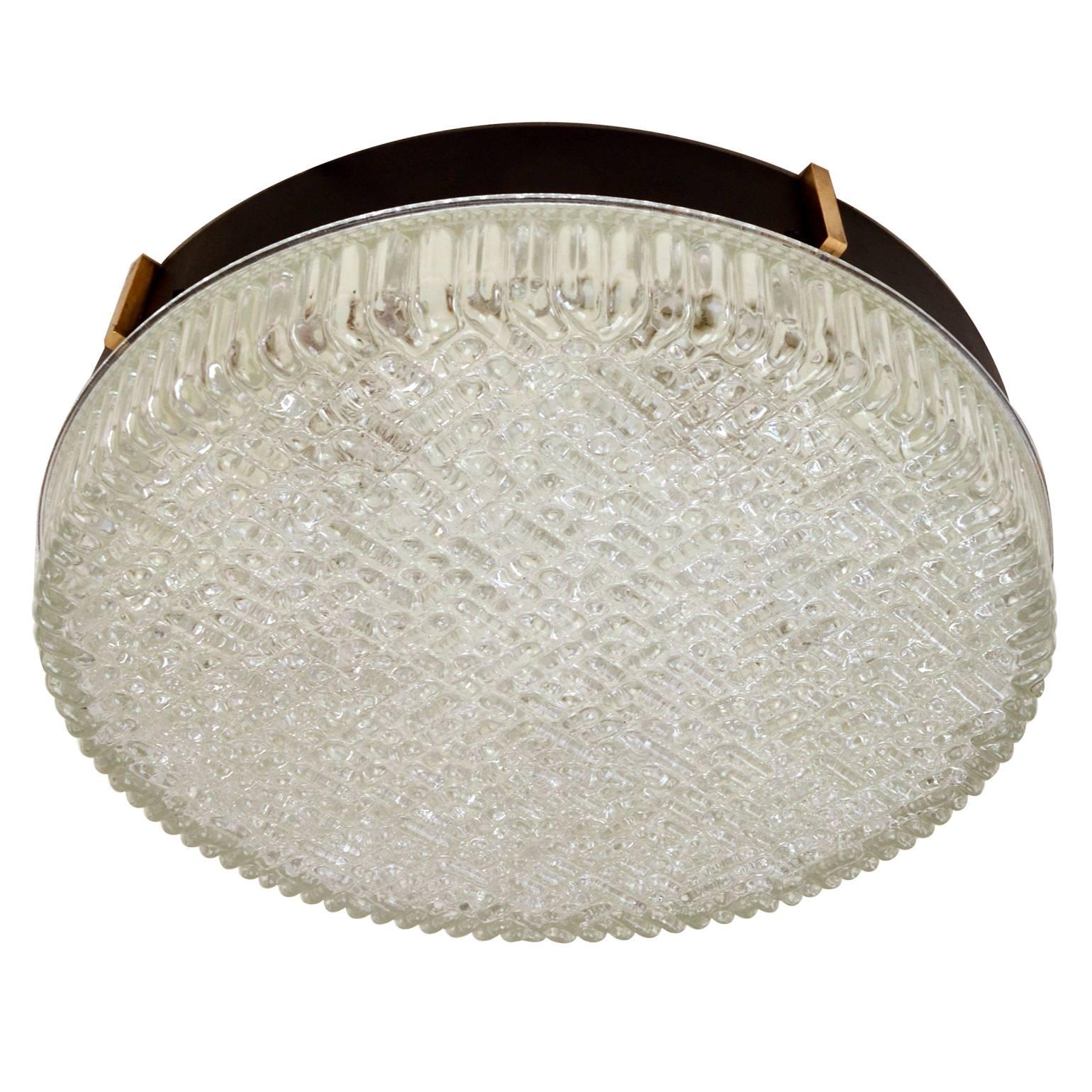 Large Flush Mount Glass Pendant of Wall Lights by N Leuchten, 1960s For Sale