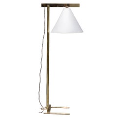 Series 02 Floor Lamp by Adam Otlewski in Unlacquered Brass & Goatskin Shade