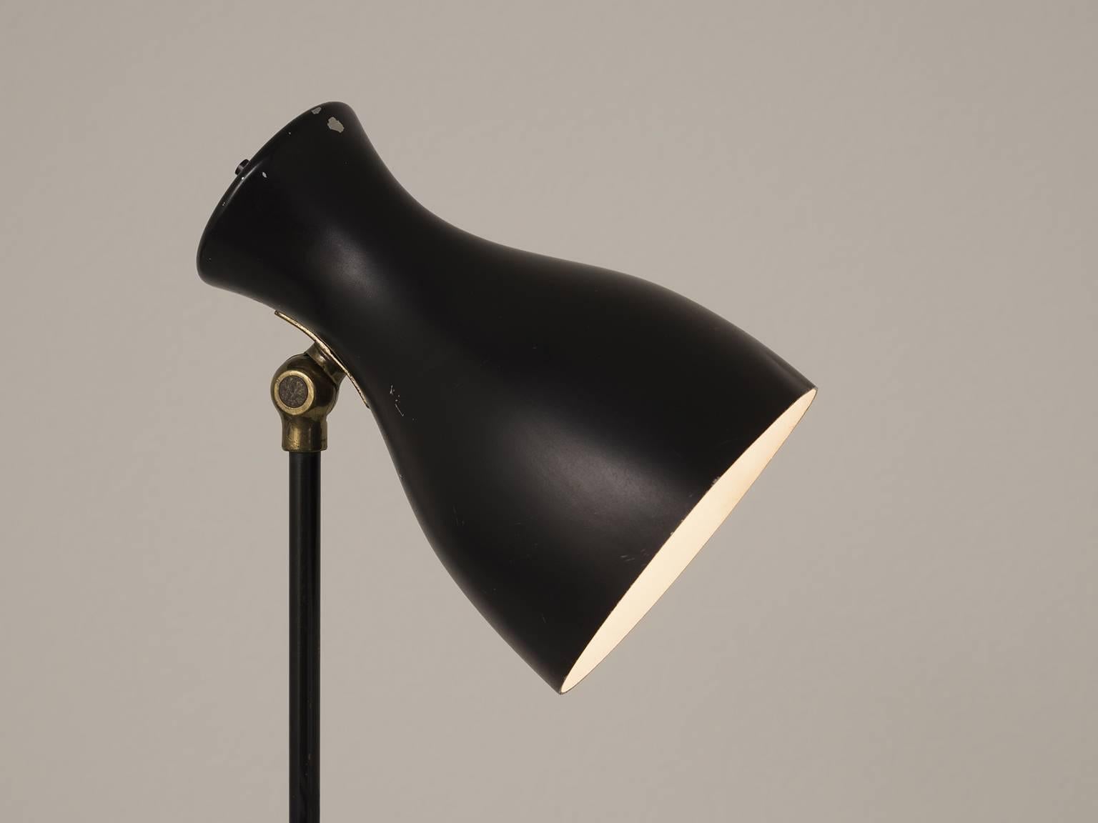 Mid-Century Modern Swiss Dieter Schulz Floor Lamp with Brass
