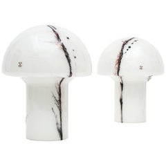 1970s Glass Mushroom Table Lamps by Peill & Putzler 3
