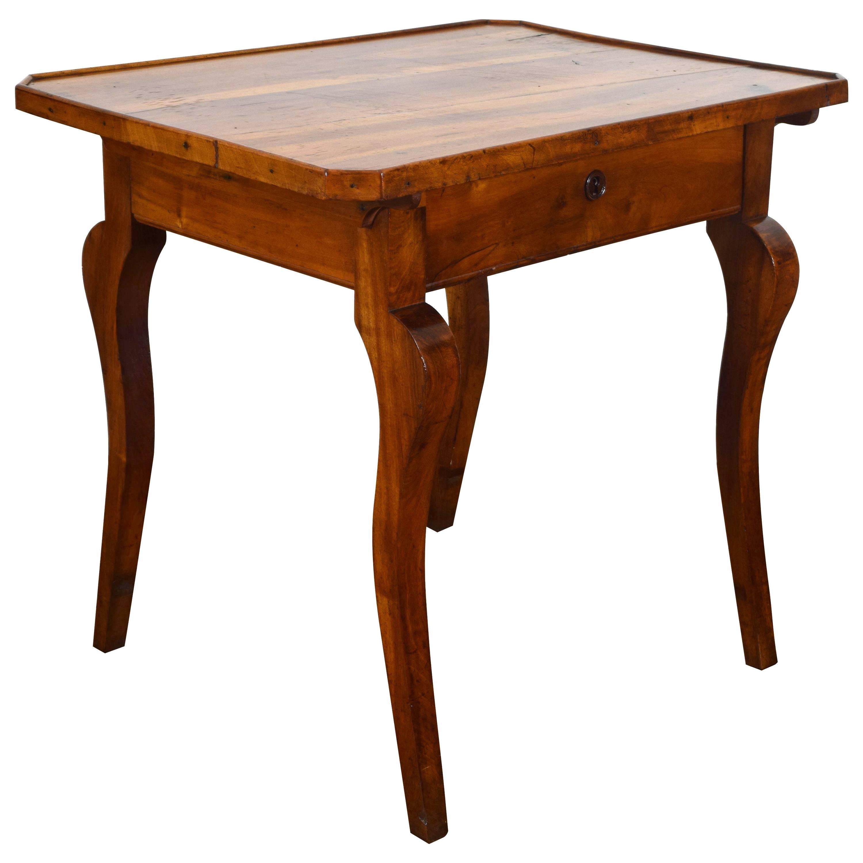 French Louis Philippe Walnut One Drawer Table, circa 1840