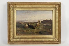 Oil on Panel, Barbizon School « The Sheeps » sign by William Baird Circa 1880