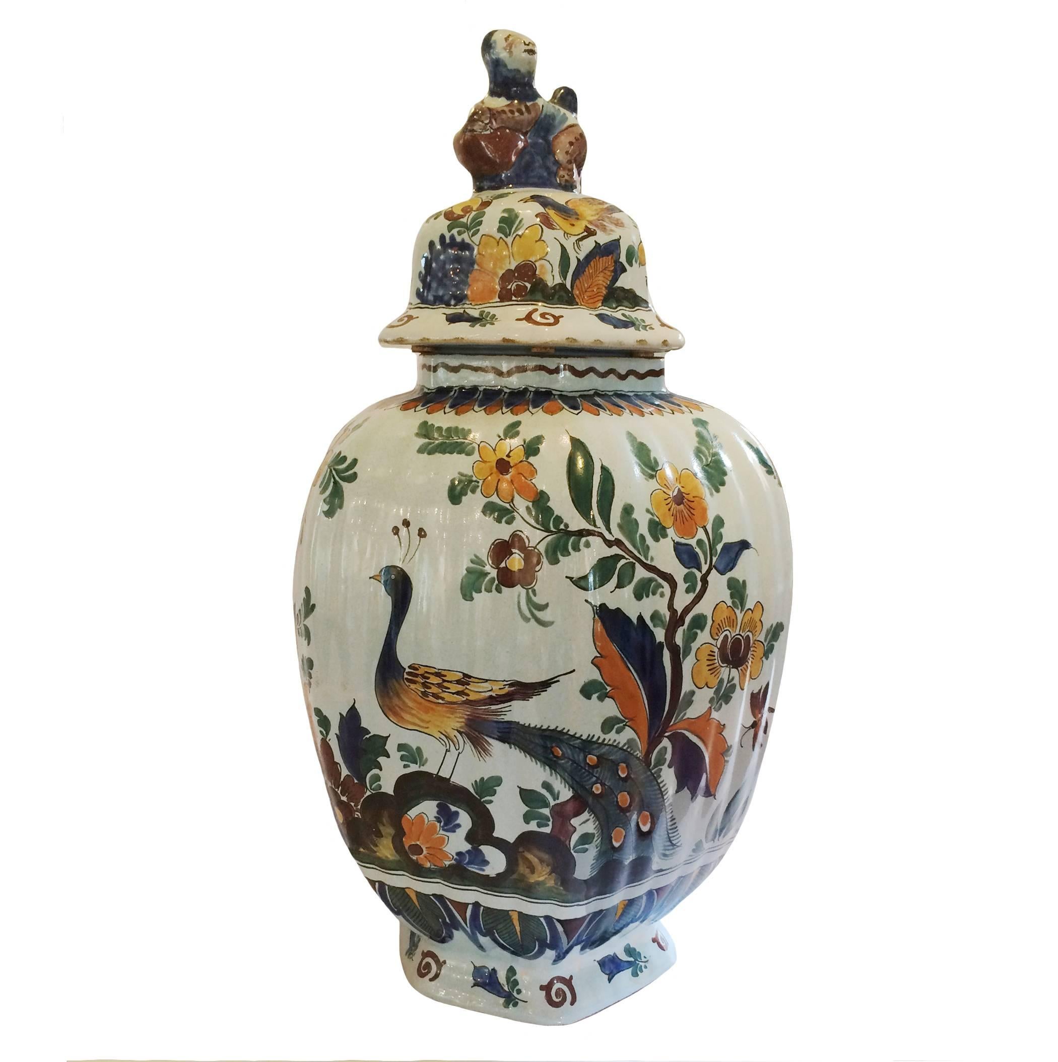 19th Century Delft Covered Urn For Sale 4