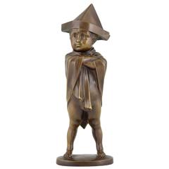 Art Deco Bronze Sculpture of a Boy dressed like Napoleon by Joseph Lorenzl 1930