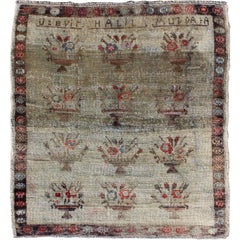 Midcentury Turkish Oushak Rug with All-Over Flower Bouquet Pattern
