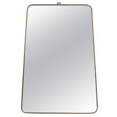 Mid-Century Italian Trapezoidal Mirror with Brass Frame, circa 1950s 11
