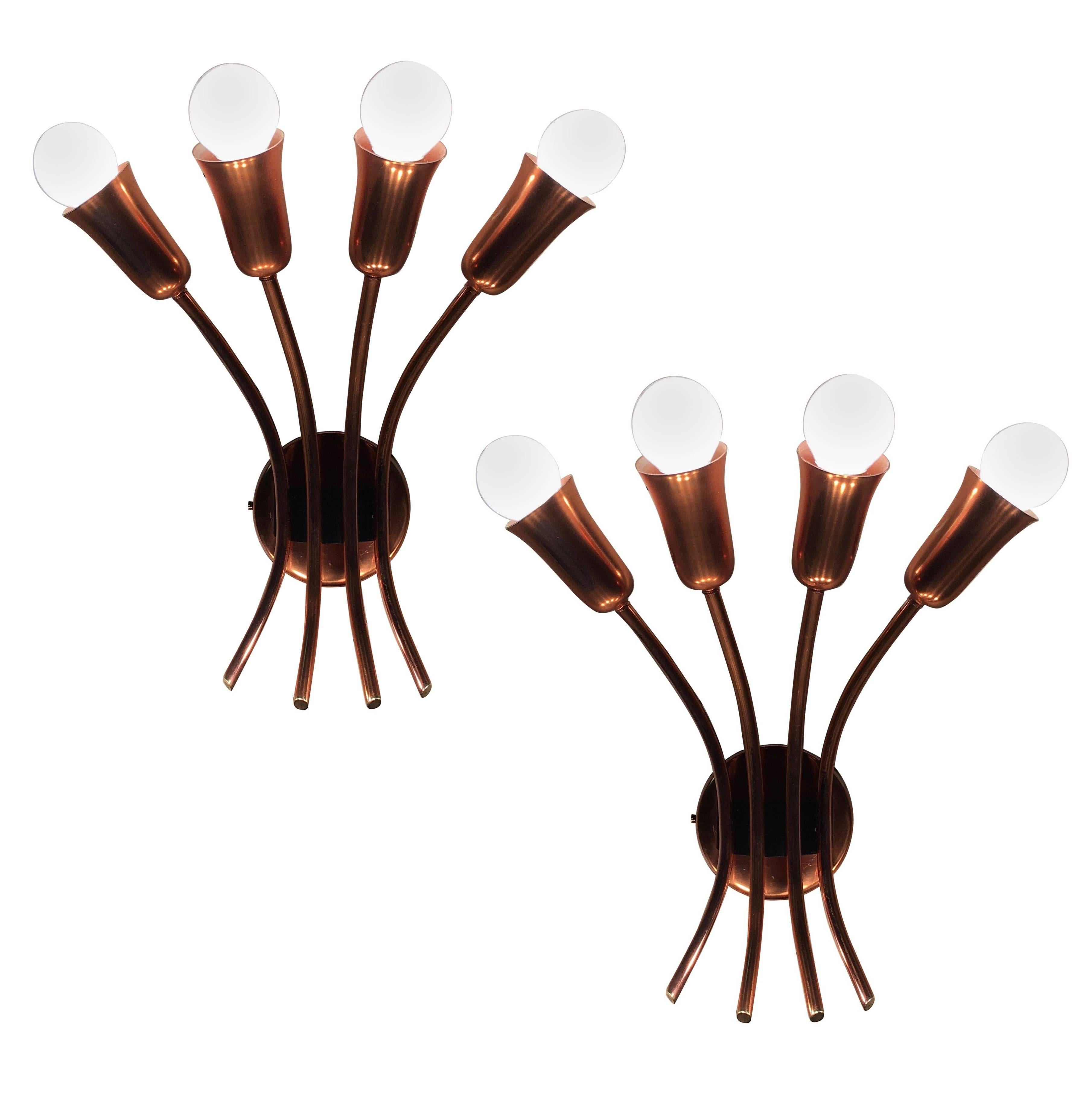 Brown Evans and Co. 'BECO' Copper Wall Sconces for Anatol Kagan, Melbourne 1950s