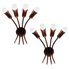 Vintage Brown Evans and Co. 'BECO' Copper Wall Sconces for Anatol Kagan, Melbourne 1950s