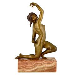 French Art Deco Bronze Sculpture of a Nude with Ball by Affortunato Gory, 1920 5