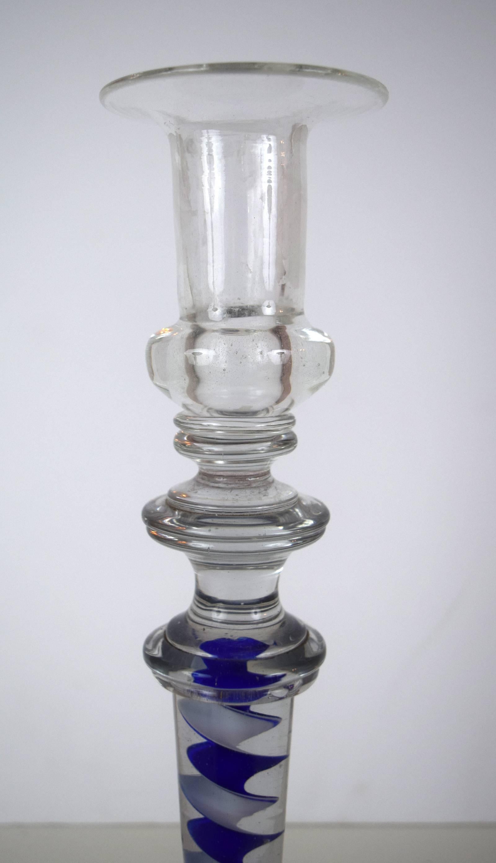Great Britain (UK) Unusual Large English Glass Candlestick, circa 1800 For Sale