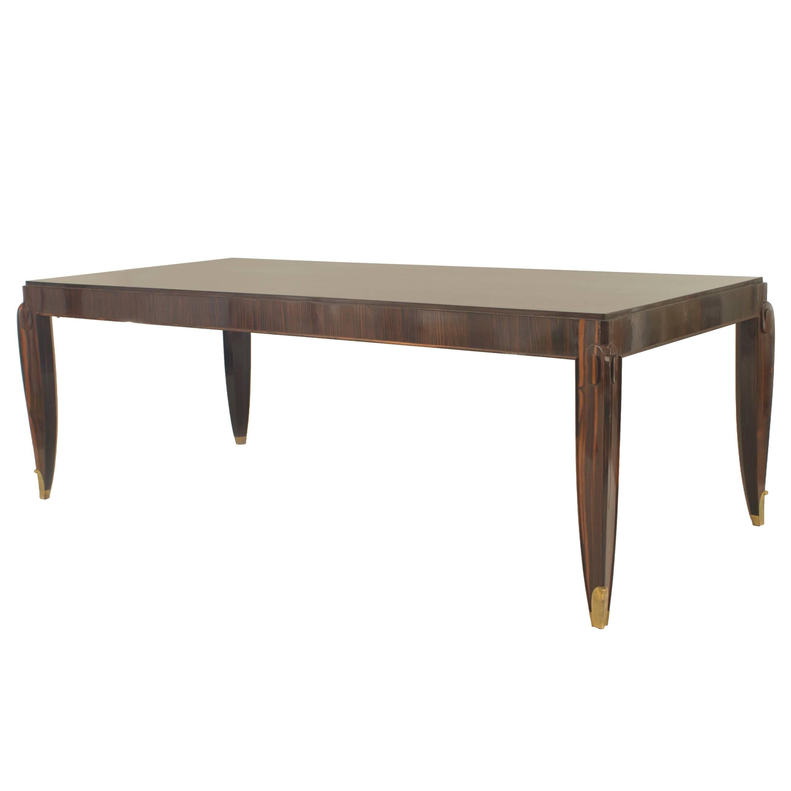 French Art Deco Palisander Wood Dining Table For Sale