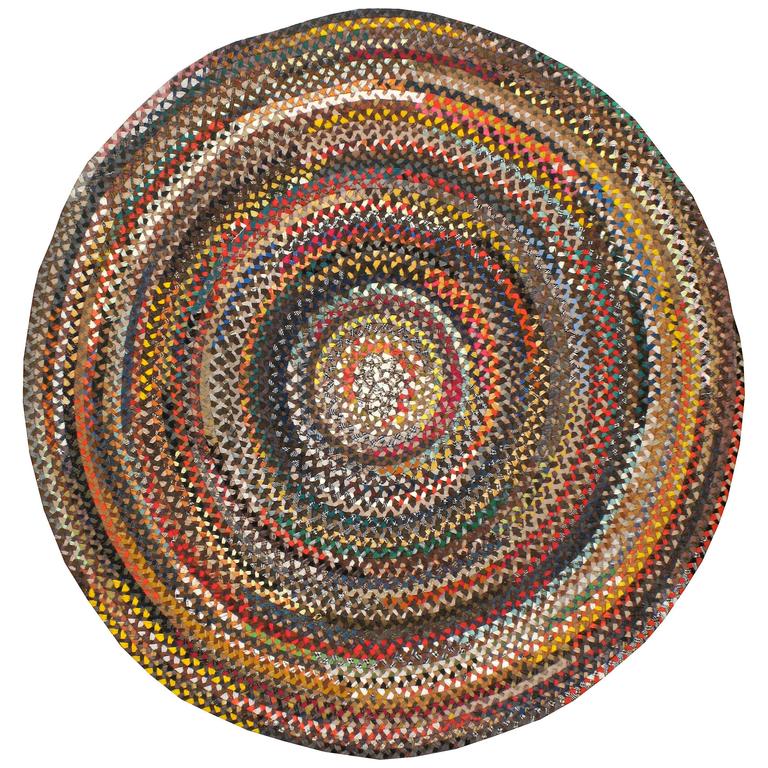Vintage American Braid Rug at 1stdibs