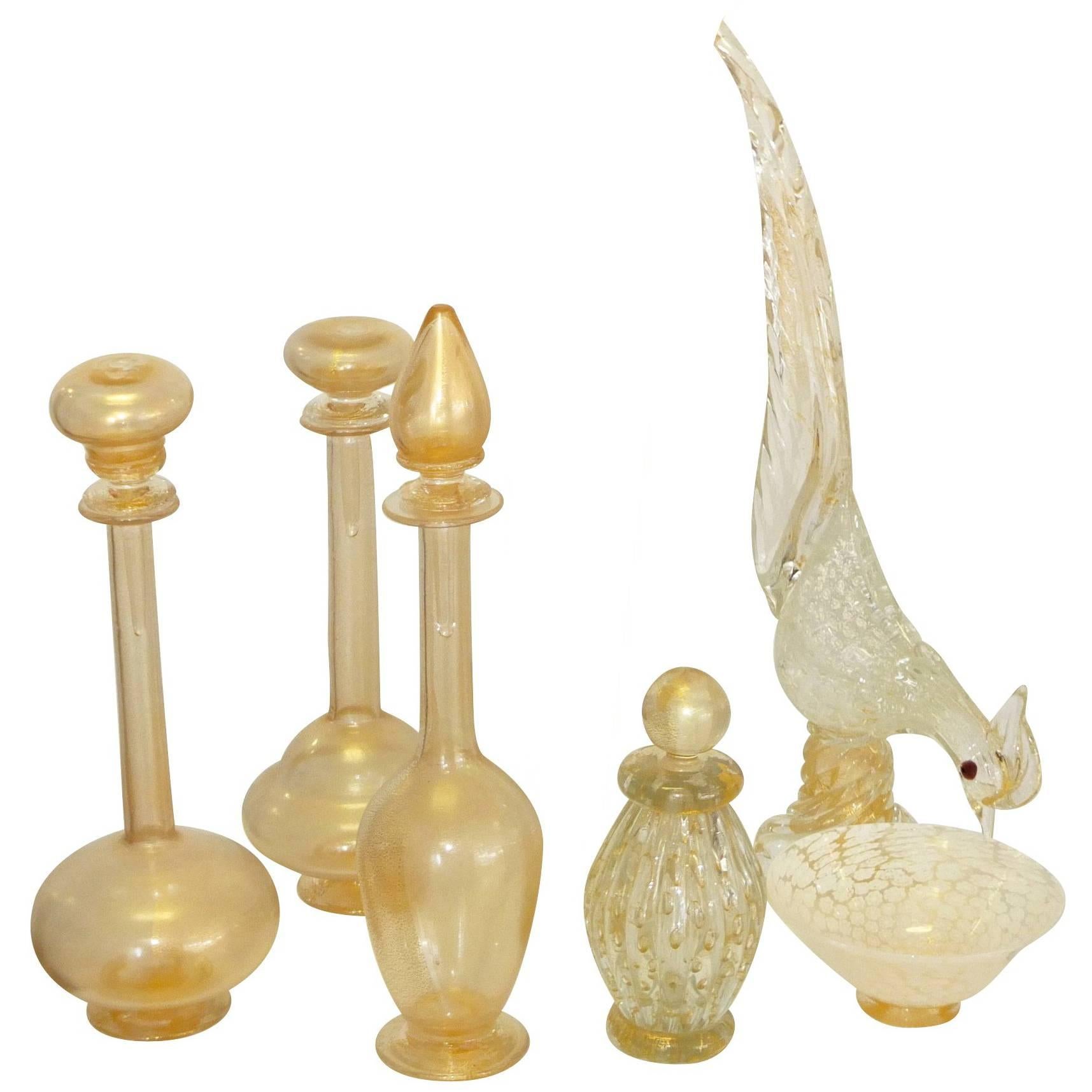 Signed Murano Glass Perfume Boudoir Assortment For Sale