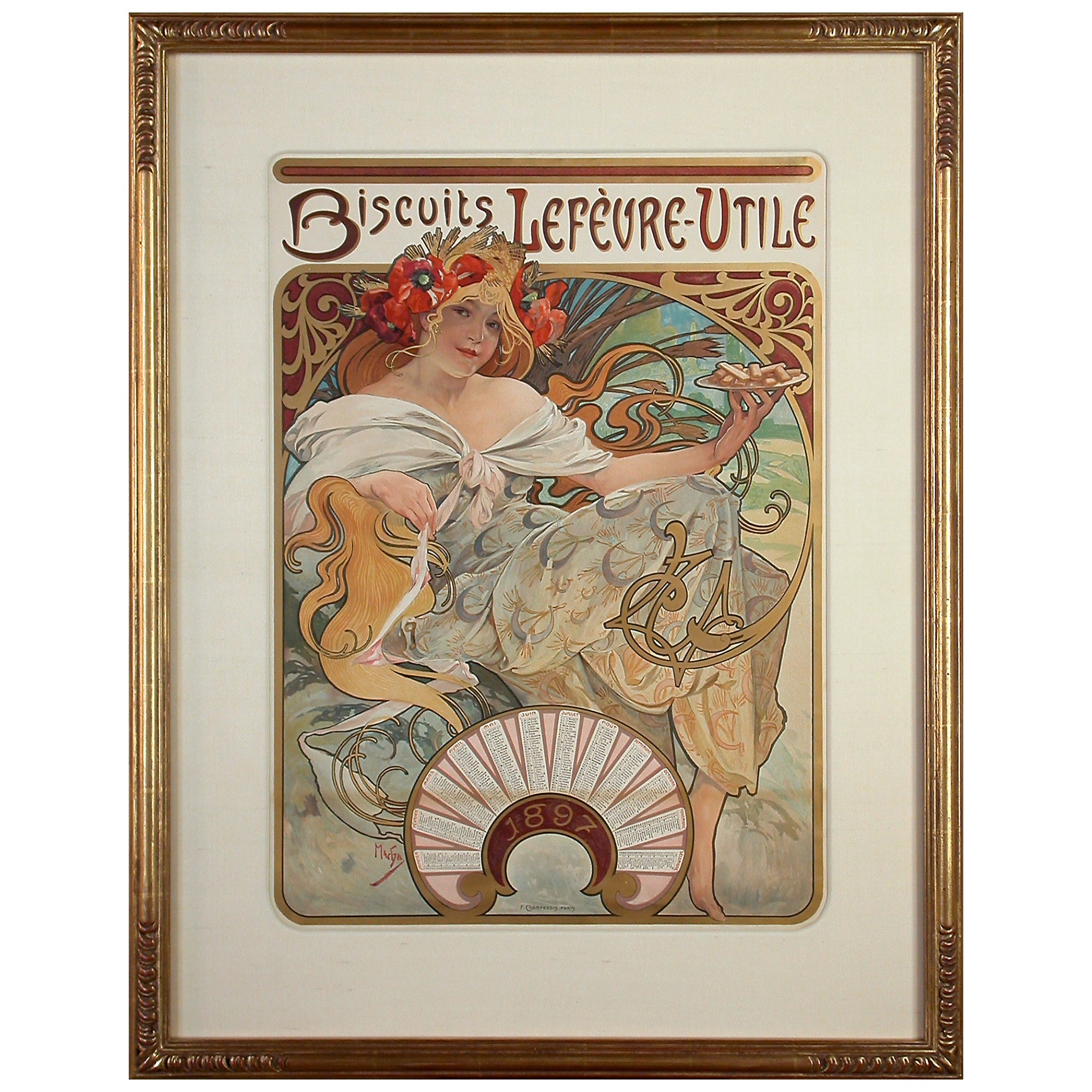 1897 Job Papers Poster by Alphonse Mucha Laminated Poster 24.5/" x 36.5/"
