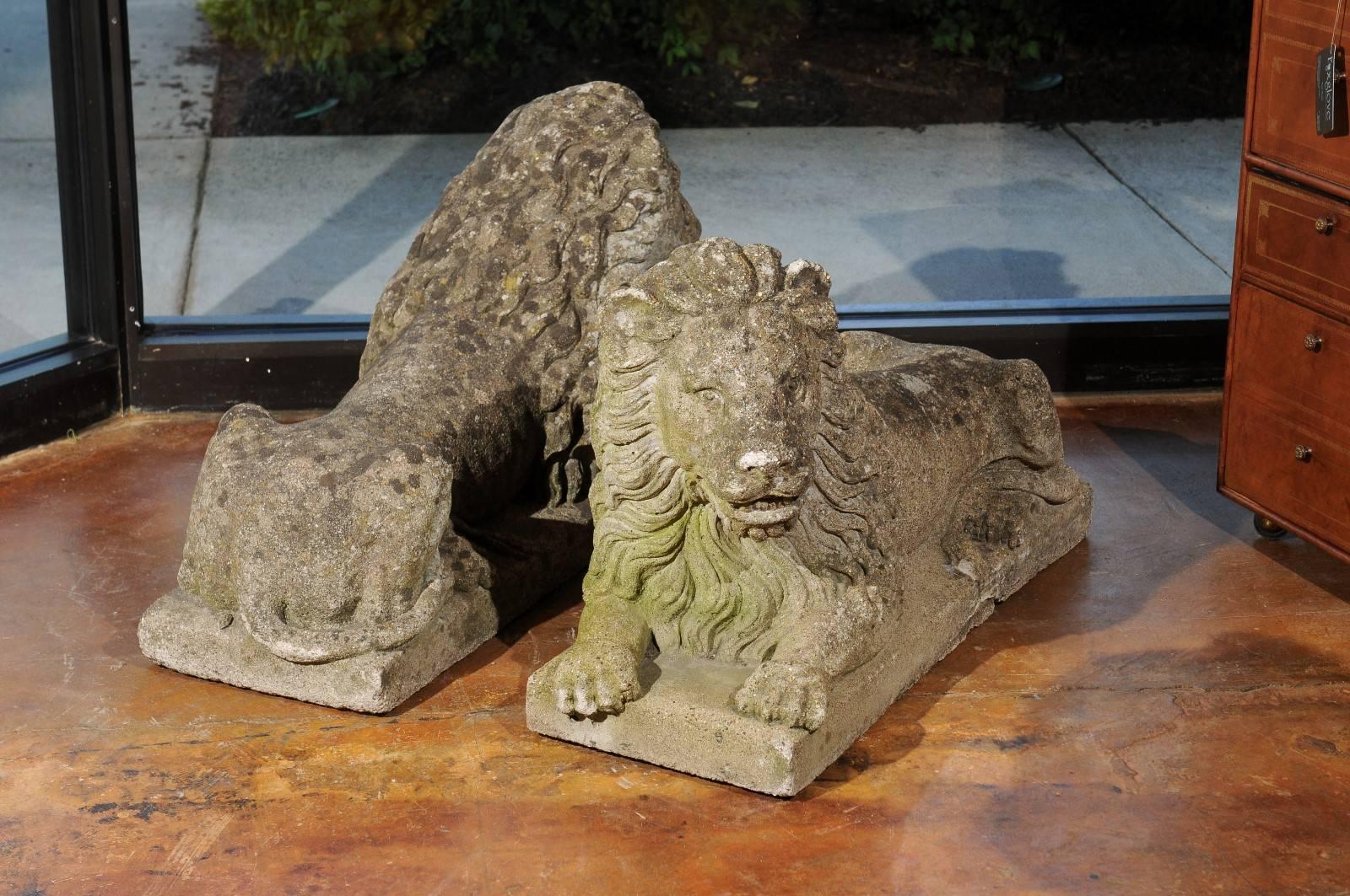 Pair of stone lions.