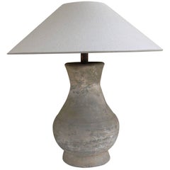 Antique Chinese Han Dynasty Period Unglazed Vase as Table Lamp