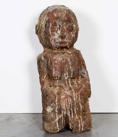West African Stone Shrine Figure Sculpture, Great Patina and Texture