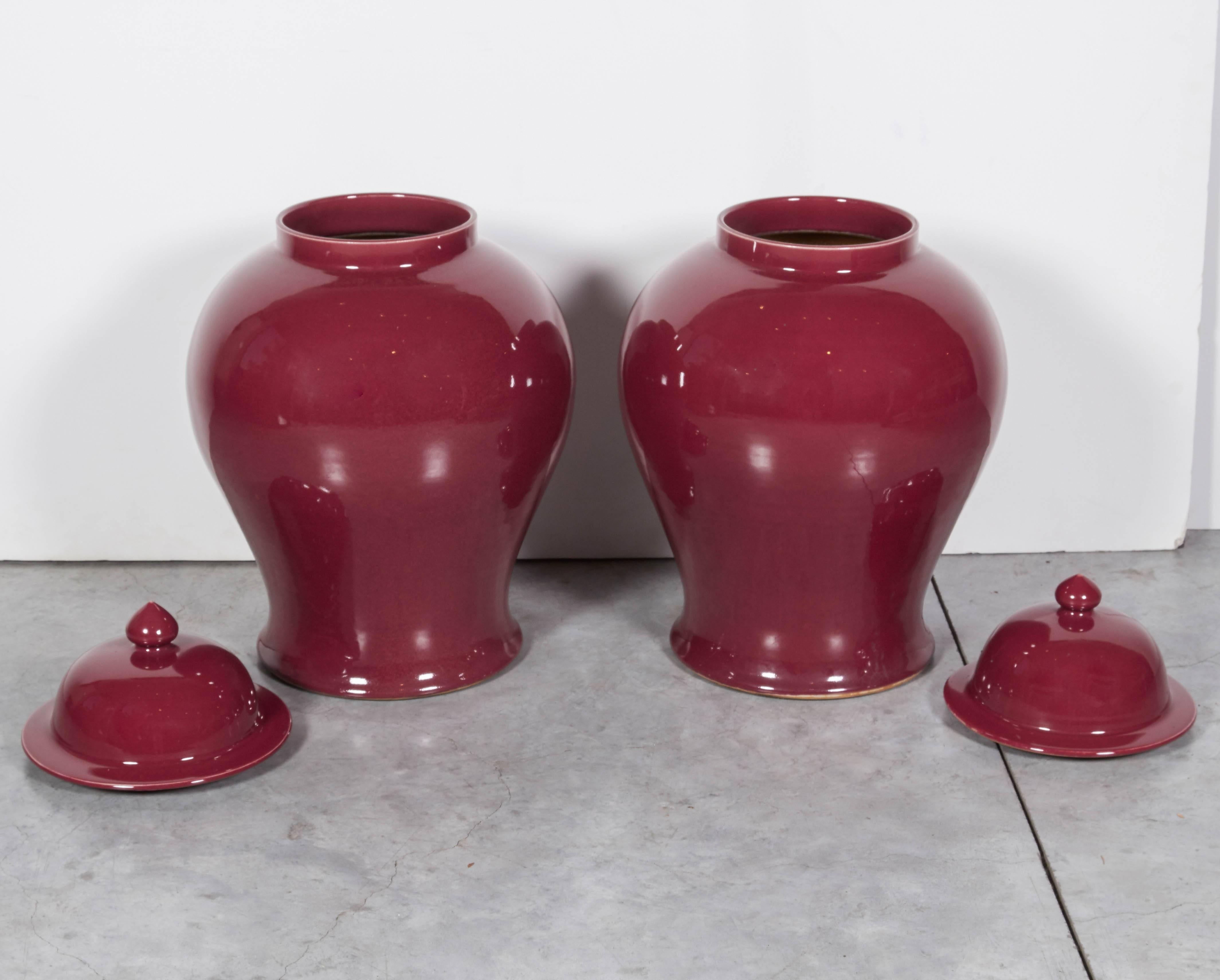 Tall Contemporary Chinese Baluster Jars 1