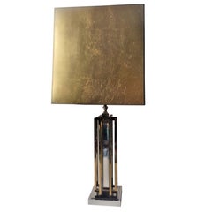 Brass and chrome table lamp attributed to Willy Rizzo