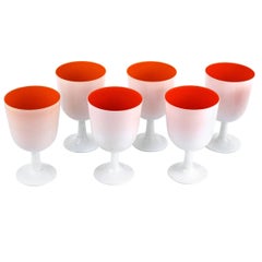 Vintage Set of Six Carlo Moretti Water Goblets