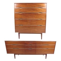 Striking Vintage Modern Walnut Bedroom Dressers 10