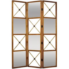 Maison Jansen Style Neoclassic Three-Panel Dual Sided Screen