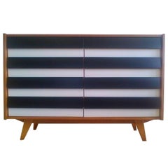 Czech Retro Black and White Chest of Drawers, 1960s