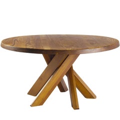 Pierre Chapo T21 Dining Table in Solid Patinated Elm