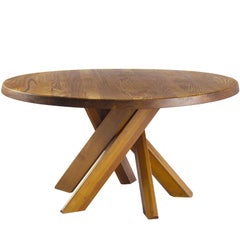 Pierre Chapo T21 Dining Table in Solid Patinated Elm 11