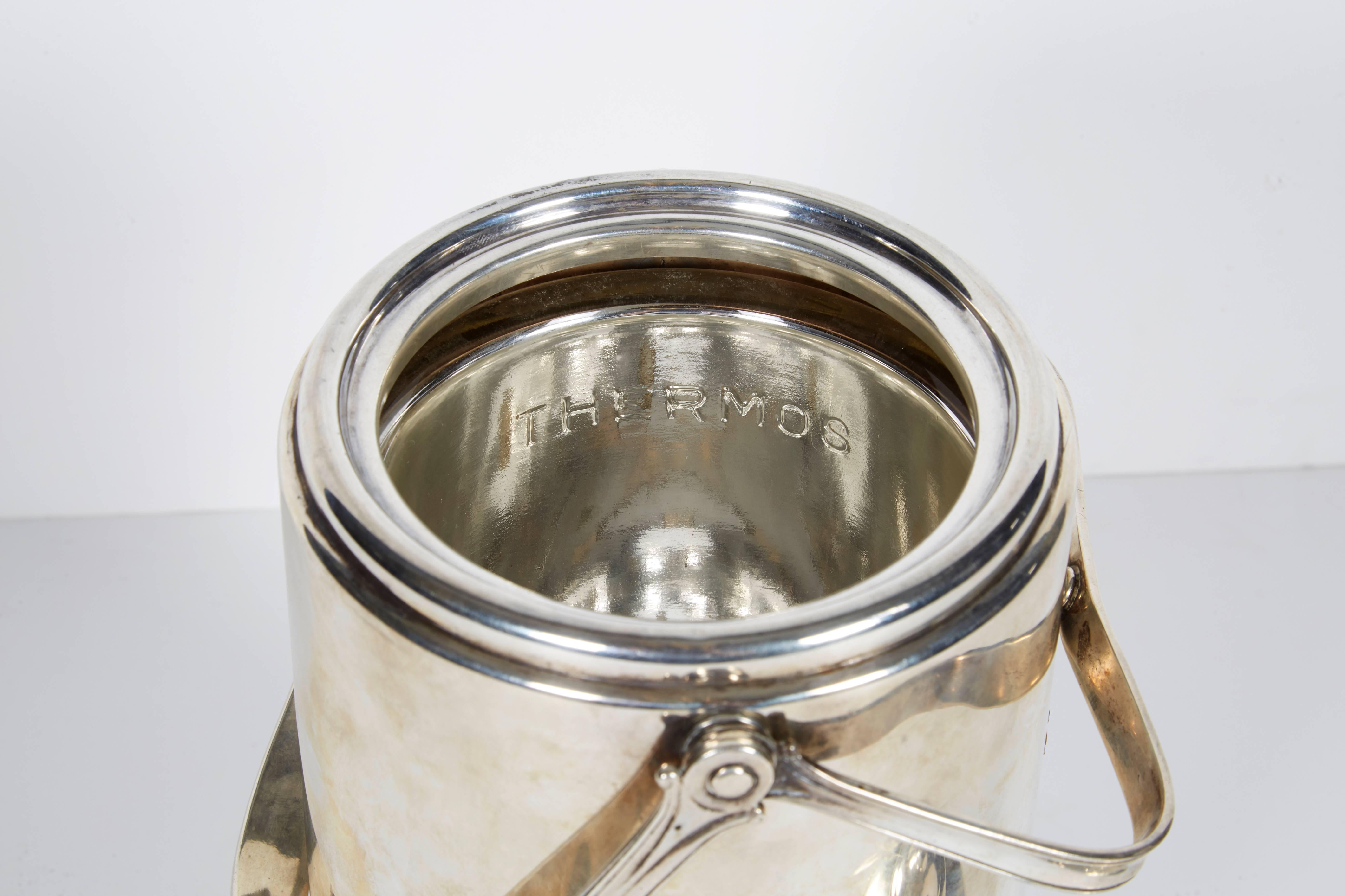Cartier French Sterling Silver and Gold Ice Bucket with Cover, circa 1950 1