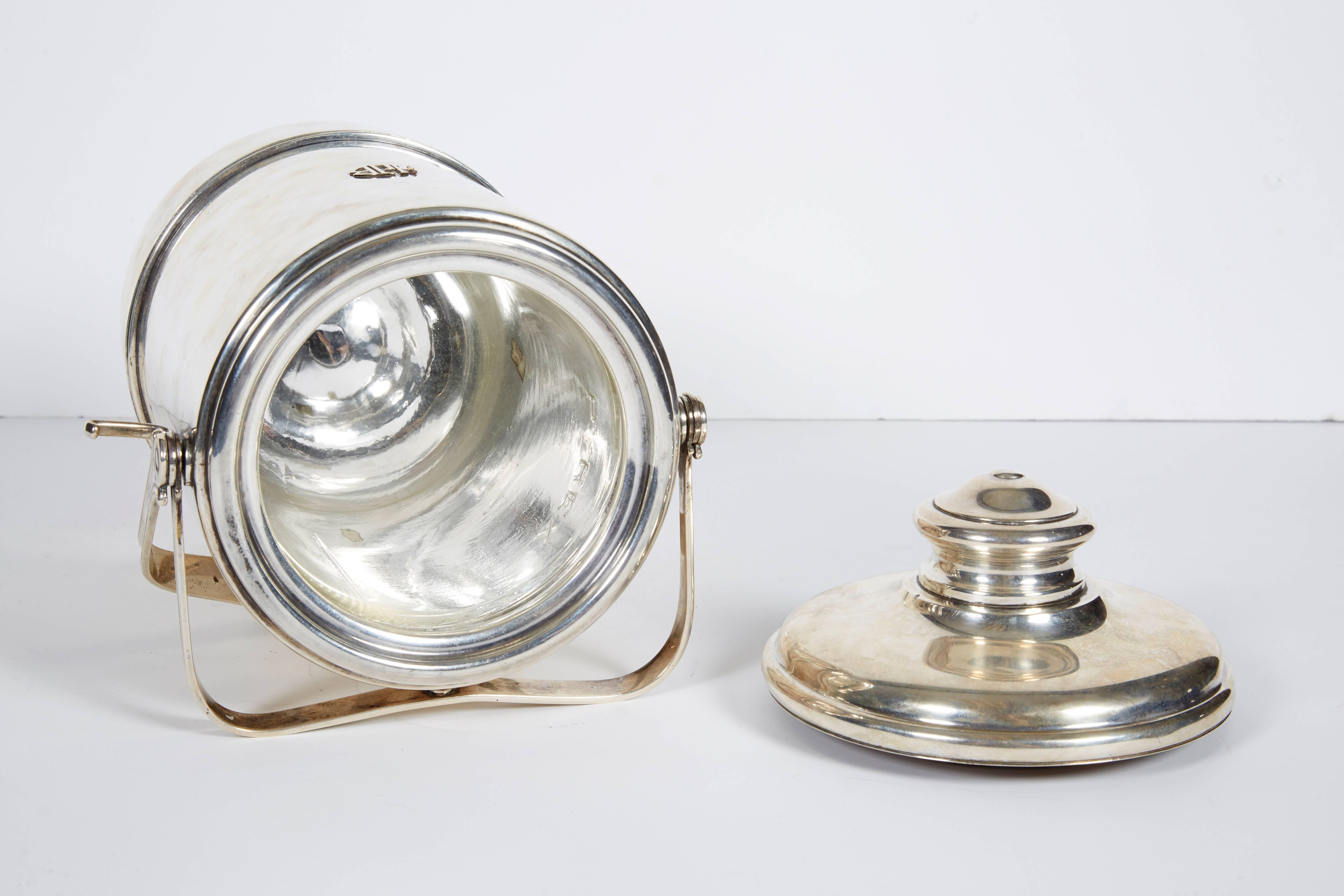 Cartier French Sterling Silver and Gold Ice Bucket with Cover, circa 1950 5