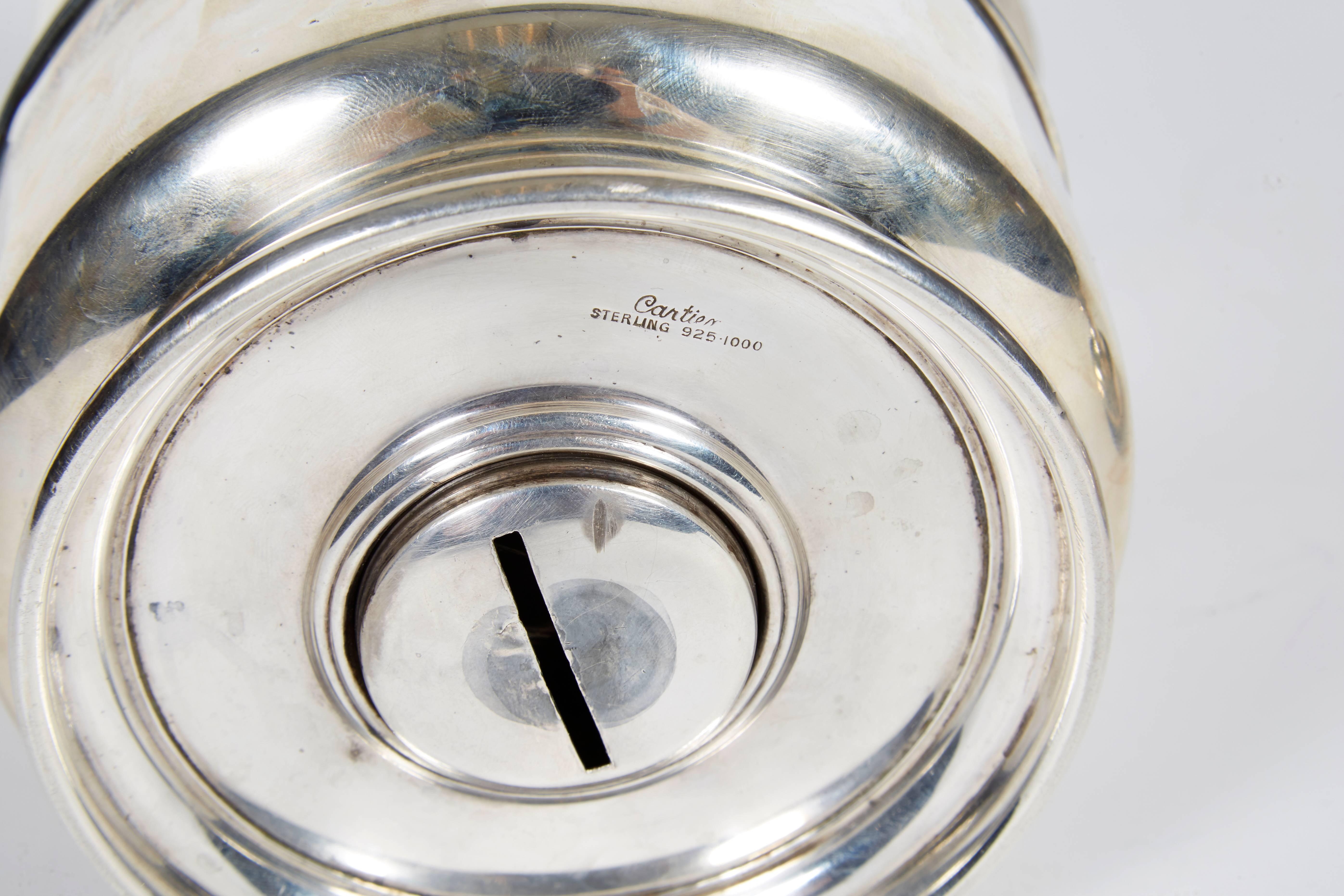 Cartier French Sterling Silver and Gold Ice Bucket with Cover, circa 1950 6