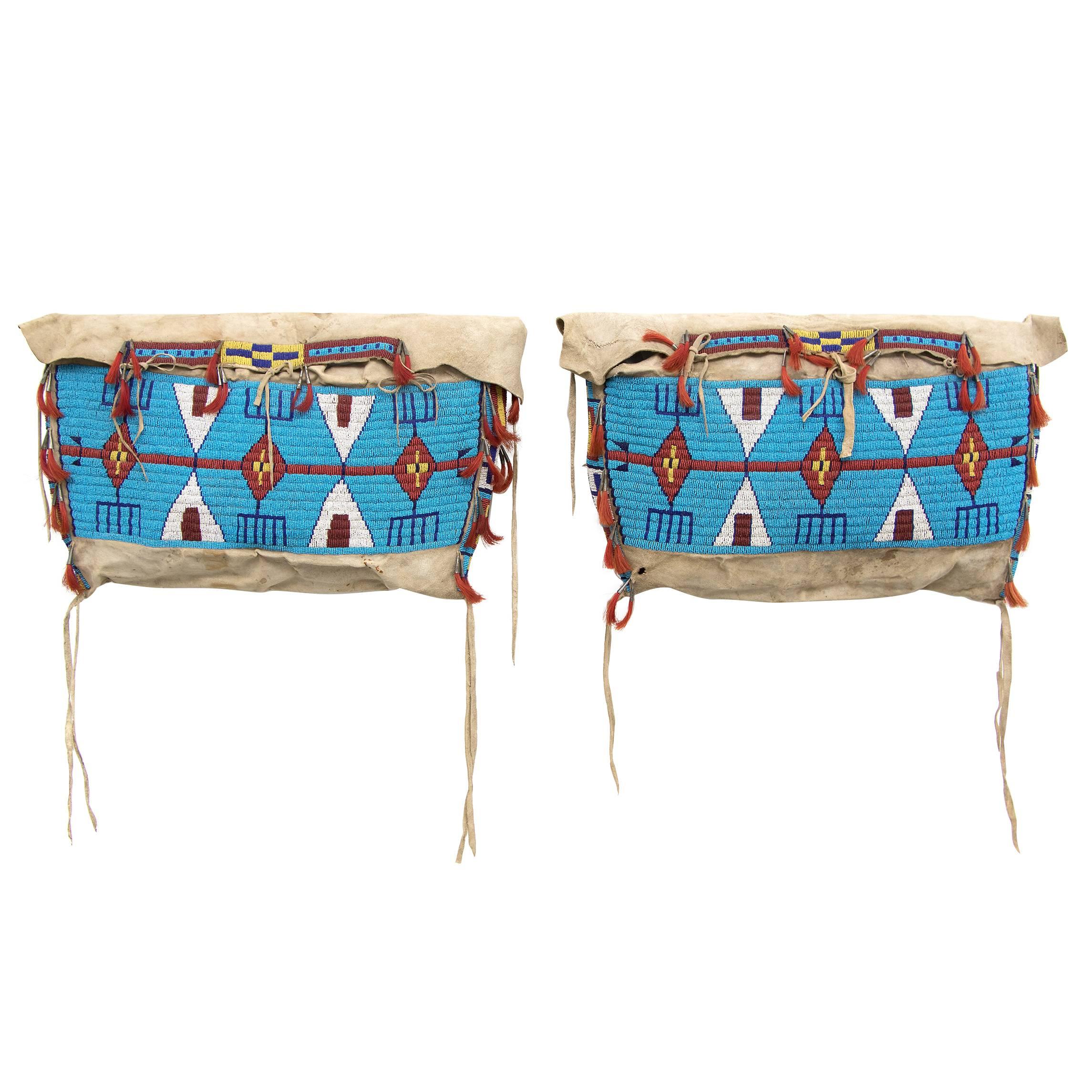 Antique Native American Beaded Possible Bags, Sioux (Plains), 19th Century