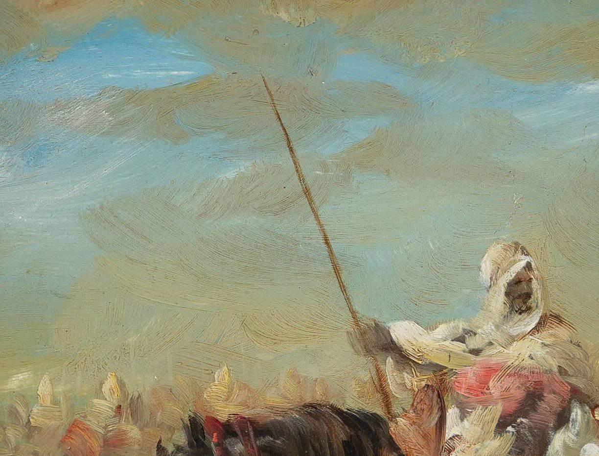 Arabian Riders Horseback, Oil on Panel, circa 1856-1861 2