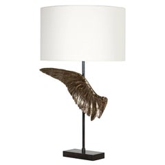 Antique Contemporary Sculptural Cast Bronze Wing Table Lamp by Vivian Carbonell