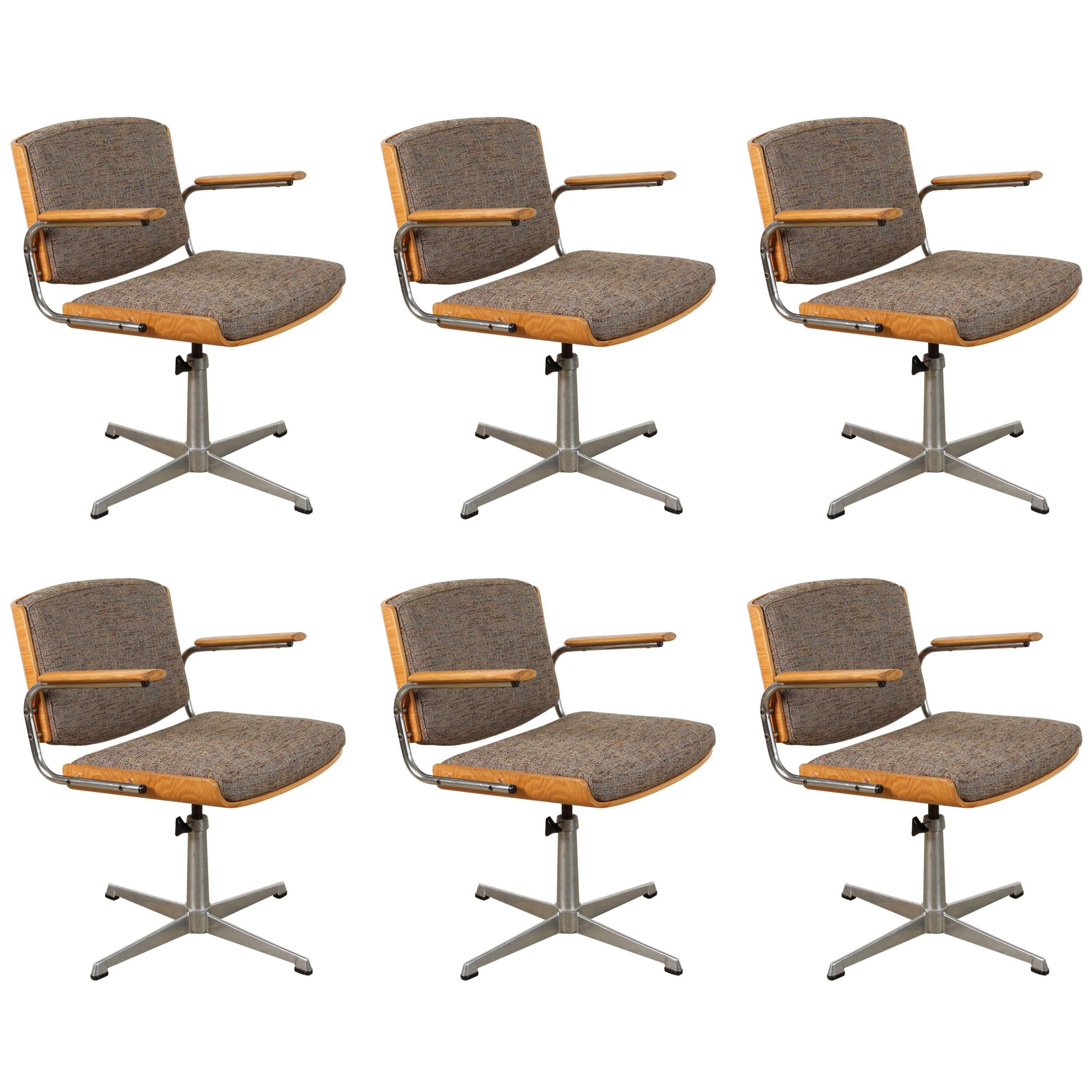 Six Danish Midcentury Swivel Chairs For Sale