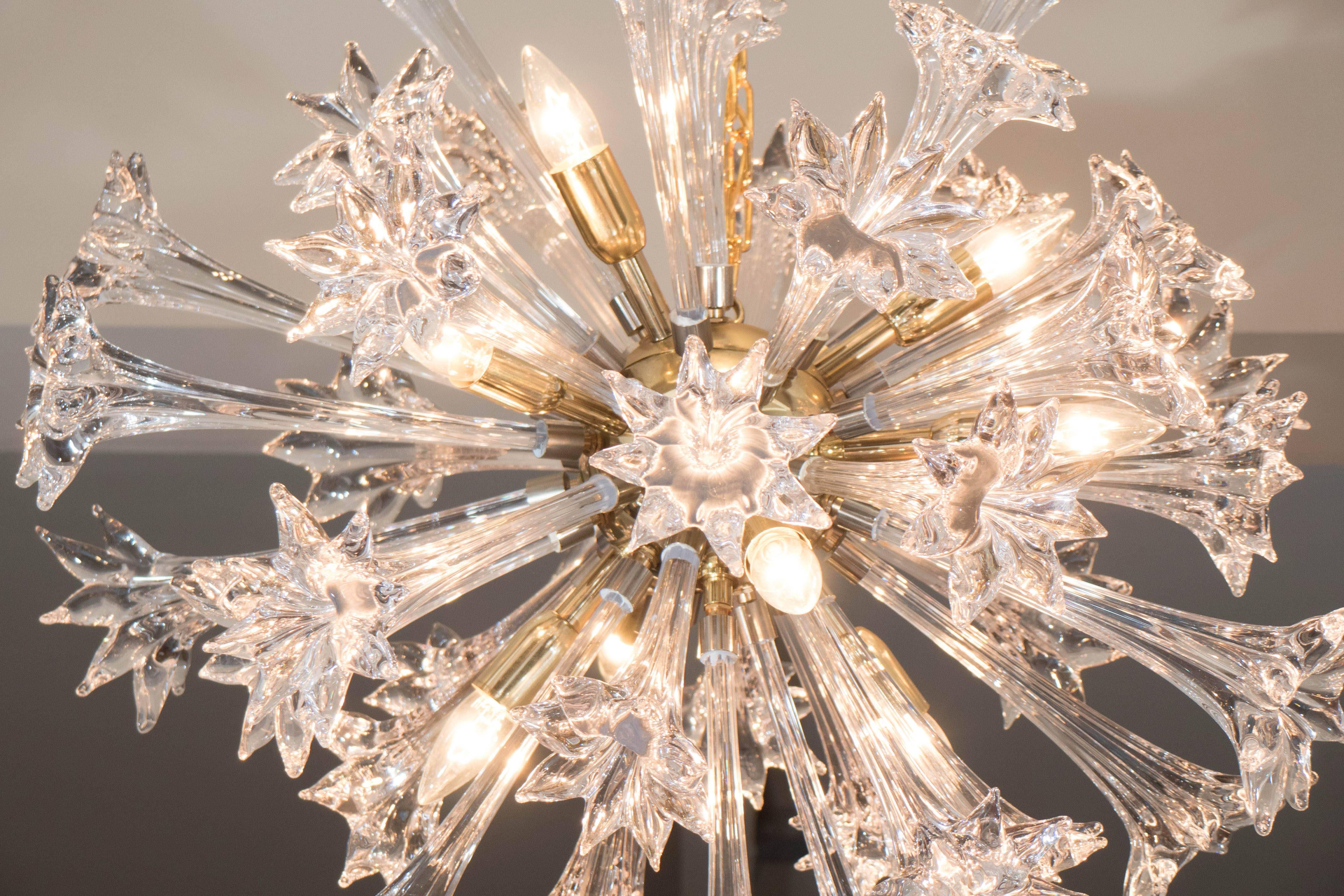 Mid-Century Modern A 1970s Camer Floral Sputnik Chandelier