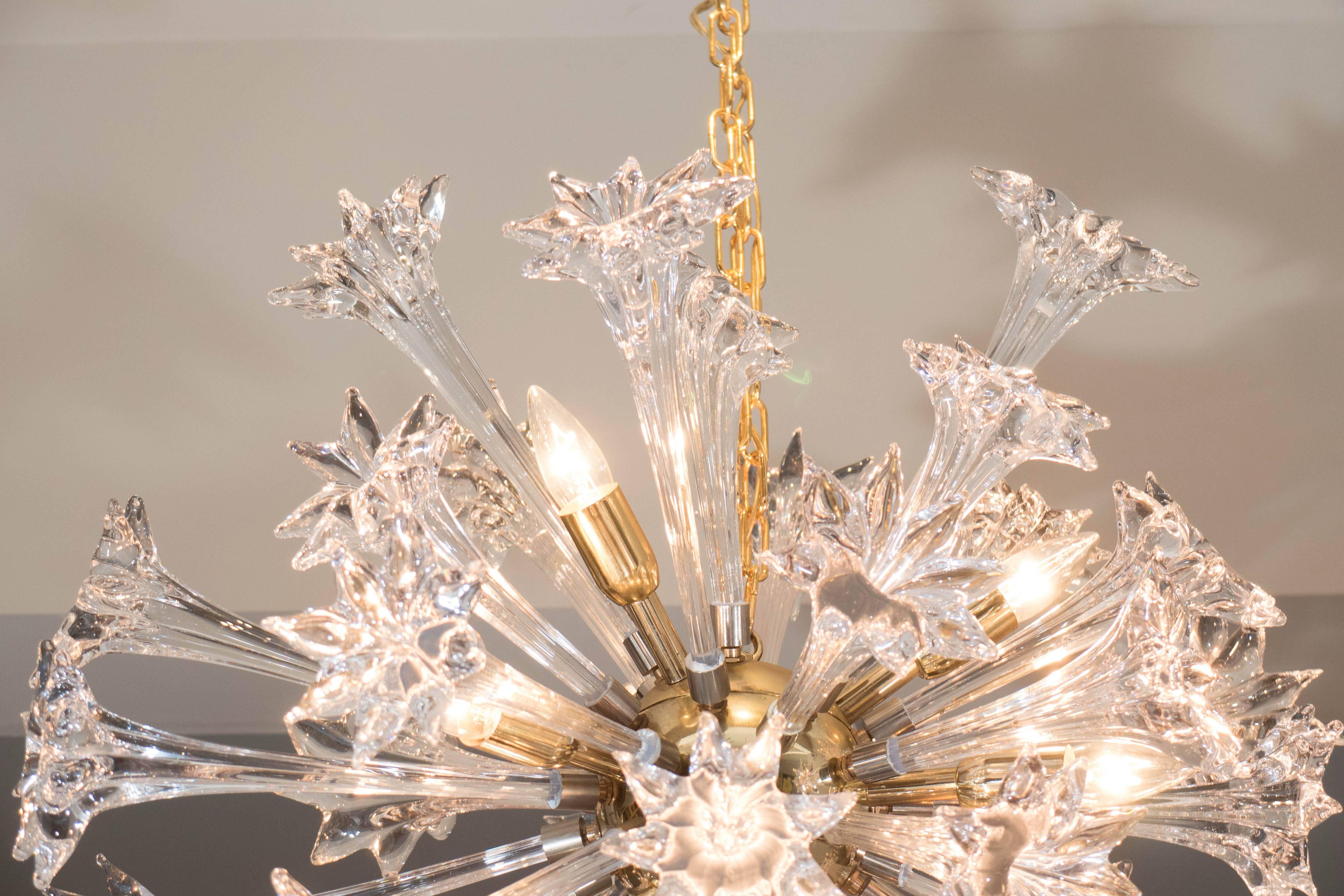 Italian A 1970s Camer Floral Sputnik Chandelier