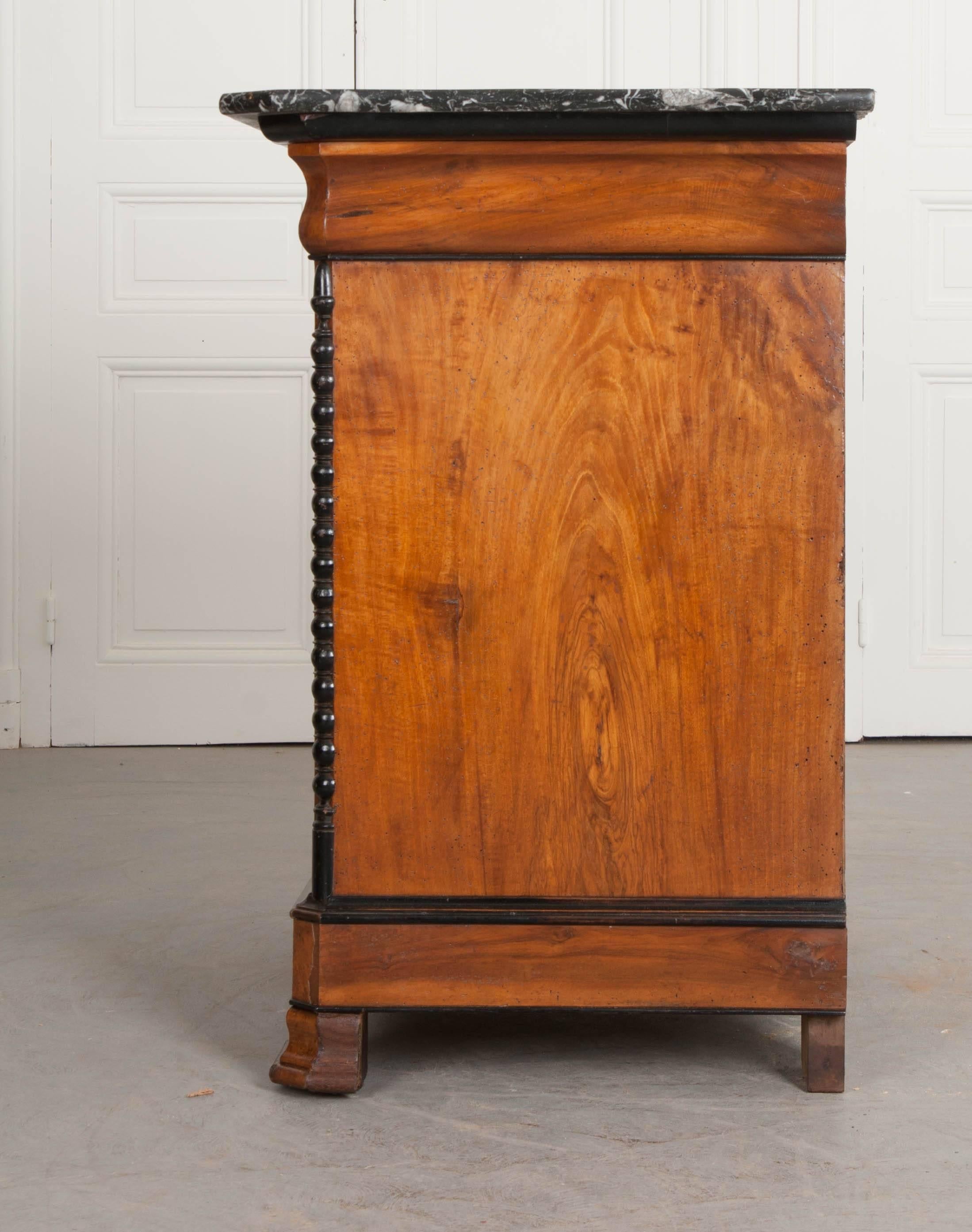 French 19th Century Louis Philippe Burl Walnut Commode with Marble Top 3