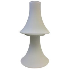 Vintage White Frosted Glass Table Lamp by Laurel Lamps