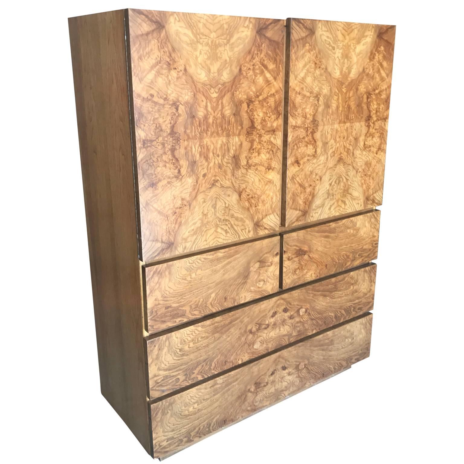 Mid-Century Modern Roland Carter for Lane Burl Wood Cabinet 