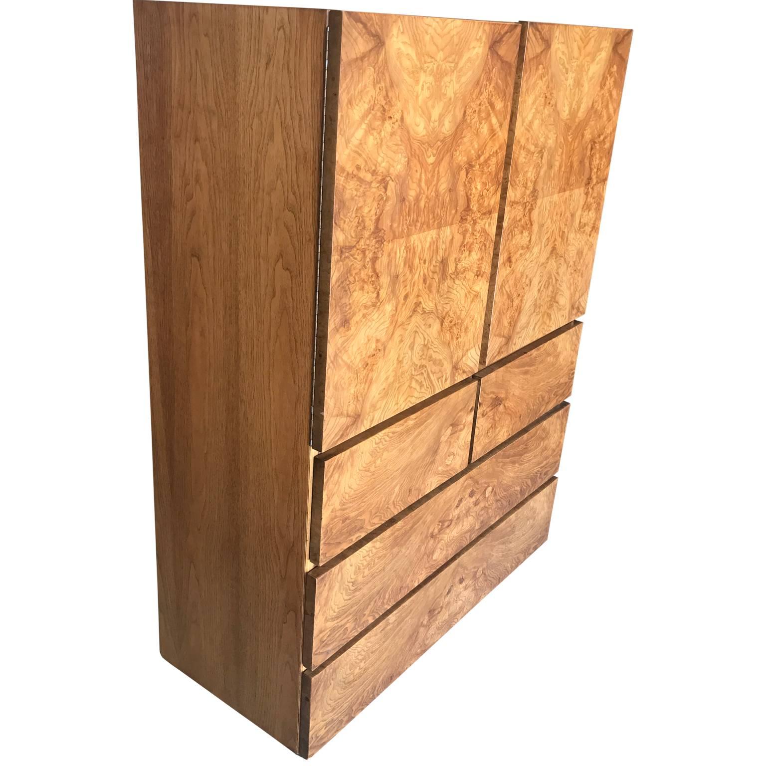 Veneer Roland Carter for Lane Burl Wood Cabinet 