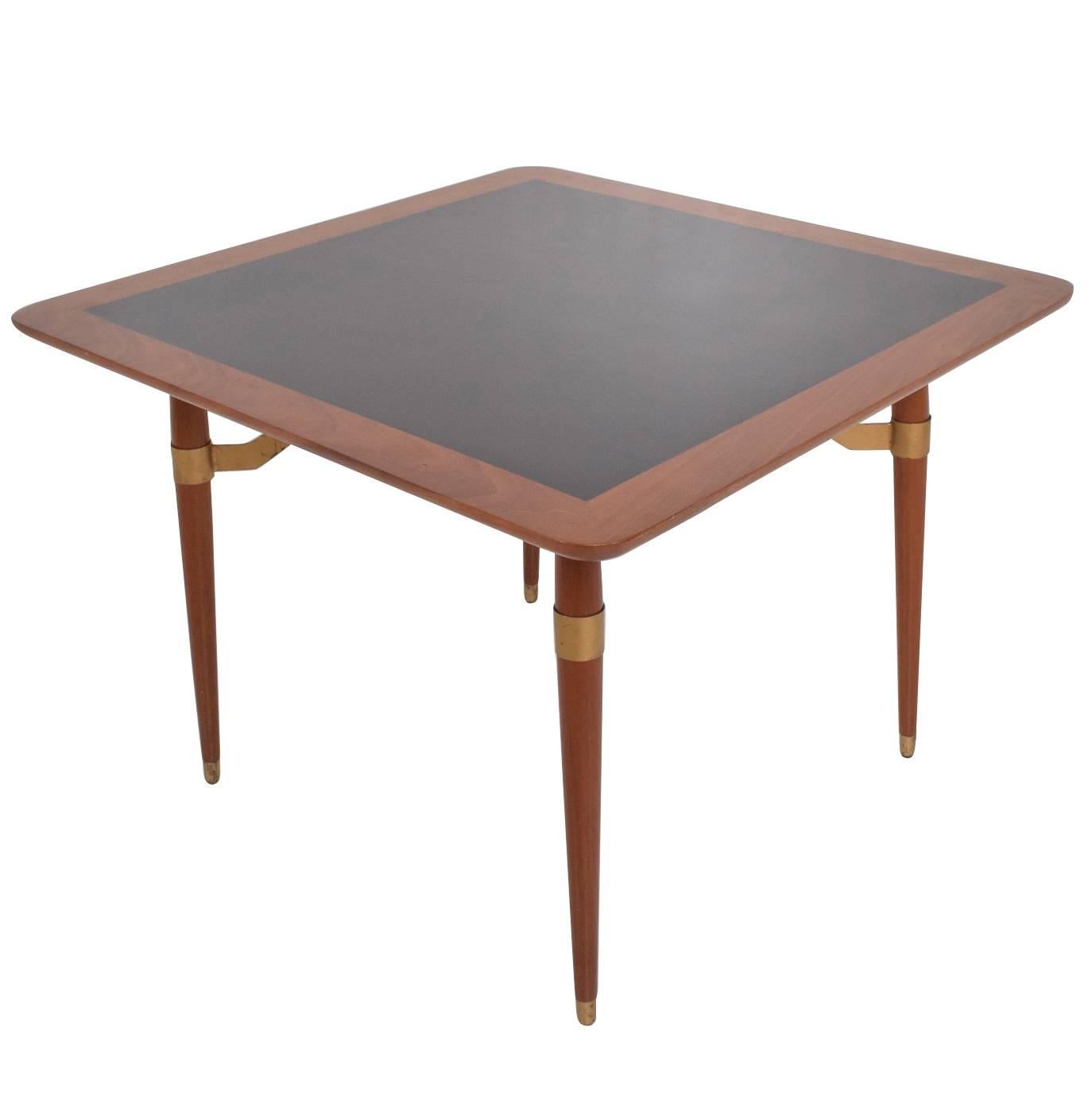 Mexican Modernist Game or Dining Table in Mahogany Wood