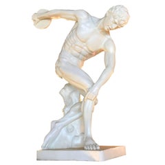 Neoclassical Style Fiberglass Life-sized Discus Thrower Sculpture