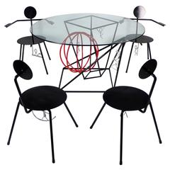 Table and Four Chairs by Internationally Renowned Sculptor Barrett DeBusk