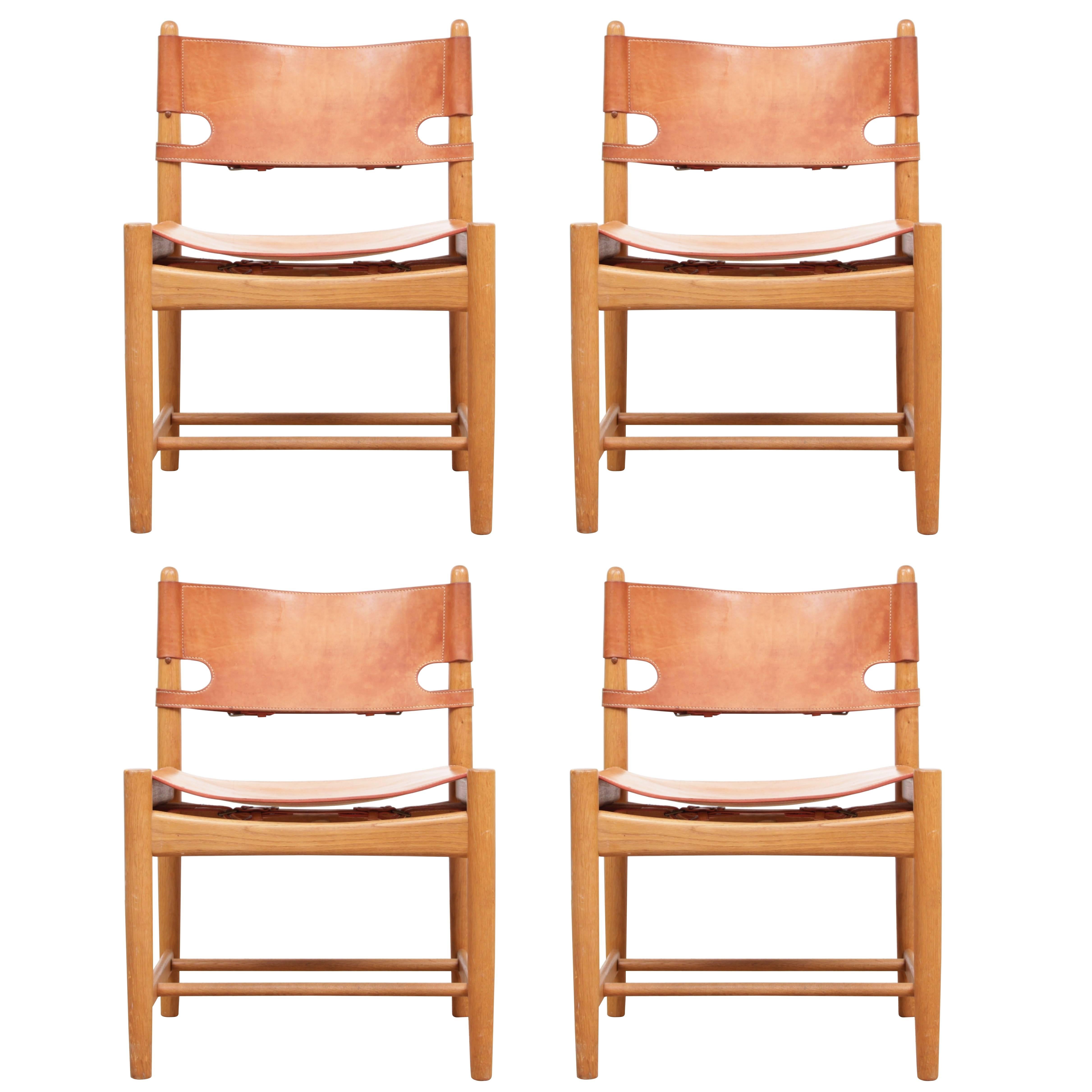 Mid-Century Modern Scandinavian Set of Four Chairs by Børge Mogensen Model 3237