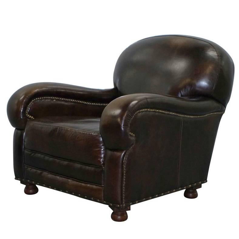 Gentleman
s Club Cigar Brown Leather Vintage Armchair