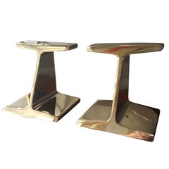 Stunning Chrome-Plated Steel Railroad Tie Bookends, 1970s 10