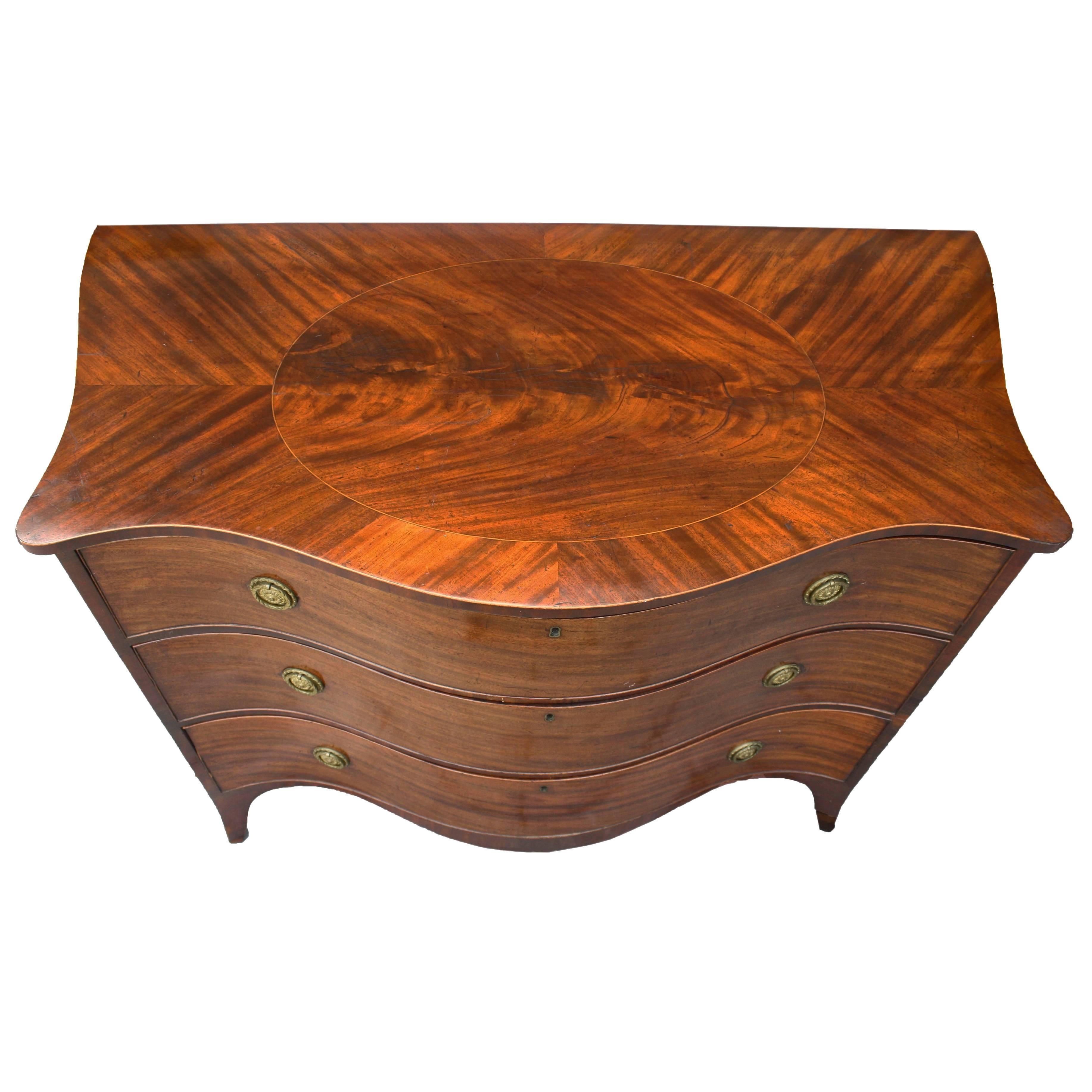 American Federal Serpentine Mahogany Commode For Sale