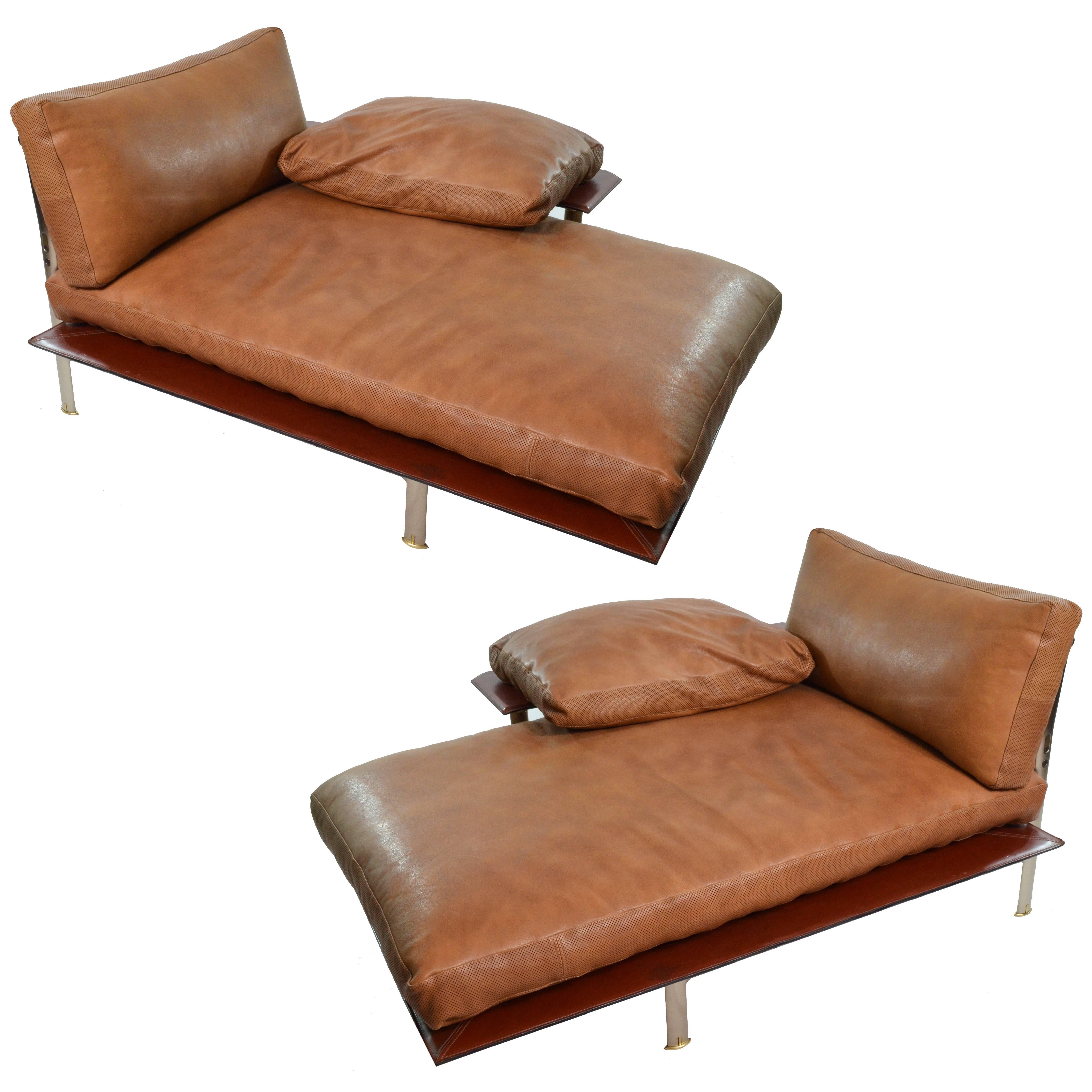 1970s Leather Italian Day Beds Citterio and Nava for B&B Italia